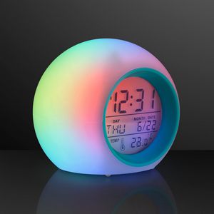 Round LED Clock 4", Glowing Lights + Alarm - PRINTED