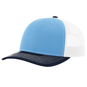 Columbia Blue/White/Navy Blue Blank Angled View