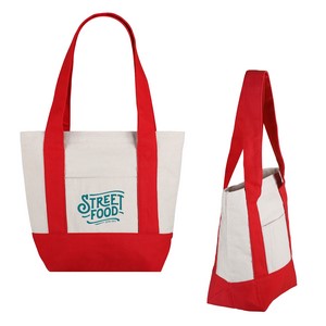 Small TJ Cotton Canvas Zippered Tote