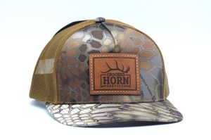 Richardson 112PFP Printed Five Panel Structured Trucker Hat with Leather Patch