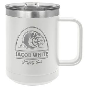 15 oz Polar Camel® Stainless Steel Insulated Coffee Mug w/ Slider Lid