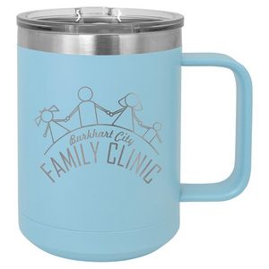 15 oz Polar Camel® Stainless Steel Insulated Coffee Mug w/ Slider Lid