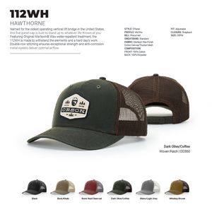 Richardson 112WH Hawthorne Adjustable Trucker Hat w/ Embroidery