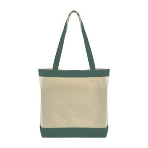 Cotton Canvas Tote Bag with Contrasting Handles/Gusset