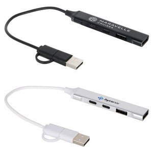 Sprint Recycled Aluminum 4-Port USB-A and USB-C Hub