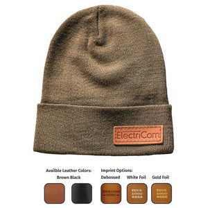 Richardson Beanies with Leather Patches | Full-Grain Leather | Richardson R15 & R18 Beanies