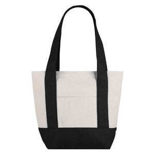 Small TJ Cotton Canvas Zippered Tote