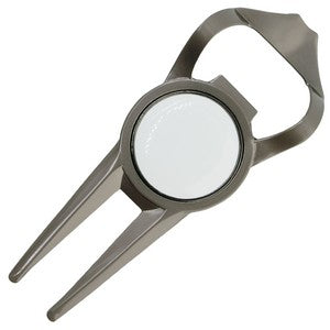 Clear Pillow Pack Golf Gift Set - Divot Tool w/ Bottle Opener & Tees