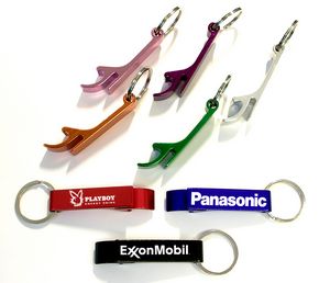 Deluxe Plain Aluminum Can and Bottle Opener w/ Key Ring