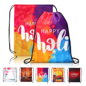14" X 17" Dye Sublimated Polyester Drawstring Backpack