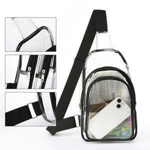 Clear PVC Crossbody Sling Bag Backpack