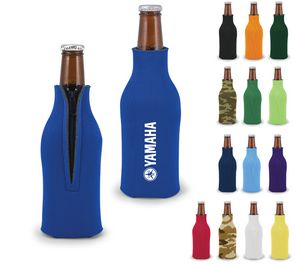 Screen Printed Premium Foam Bottle Insulator with Zipper