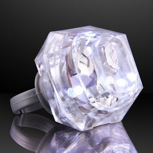 White Light Up Princess Cut LED Ring