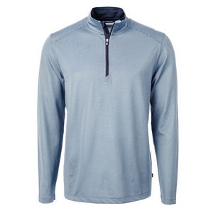 Cutter & Buck Virtue Eco Pique Micro Stripe Recycled Mens Quarter Zip