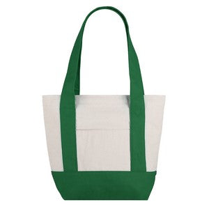 Small TJ Cotton Canvas Zippered Tote