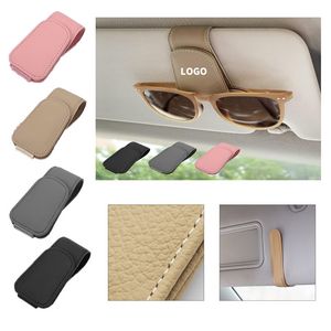 3.74" x 1.77" Magnetic Leather Sunglass Holder Eyeglass Hanger Clip