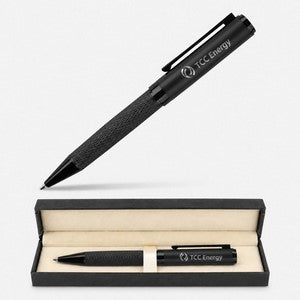 TiTUS® Premium Dimond Pattern Gun metal Ballpoint Pen Gift Box