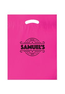 Die Cut Fold-Over Reinforced Plastic Bag (12"x15"x3")