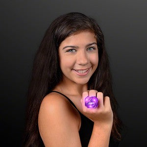 Female displaying Purple Lighted Gem Ring