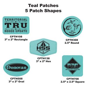 Teal Leatherette Patch Options
