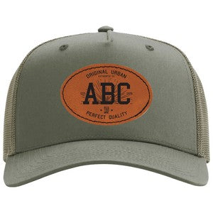 Richardson 112FPC 5-Panel Champ Trucker Hat w/Leatherette Adhesive Patches or Embroidery