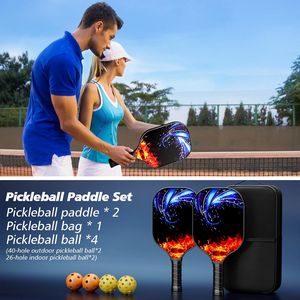 Fiberglass Pickleball Racket Paddle & Ball Set w/ Carrying bag