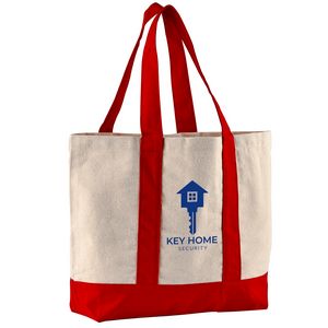 10 Oz. Newport Cotton Canvas Striped Tote Bag