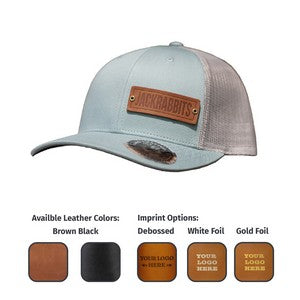 Full-Grain Leather Riveted Patches Hats | Richardson 112 Trucker Meshback |
