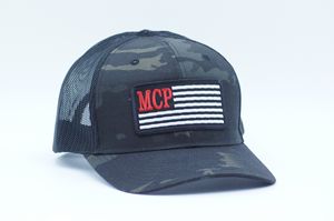 Richardson 862 Multicam Trucker Hat with No Crown Button with Embroidered Patch
