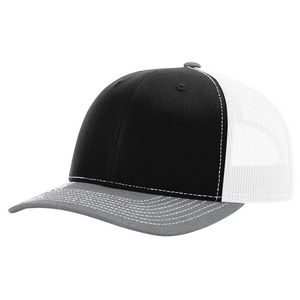 Black/White/Heather Gray Blank Angled View