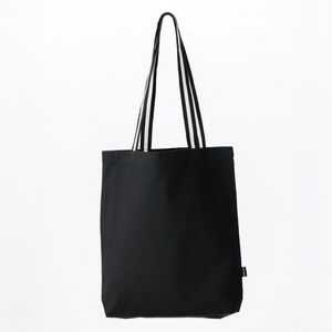 Deluxe Canvas Tote Bag with Striped Handles
