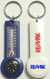 Durable Compass and Thermometer Keychain