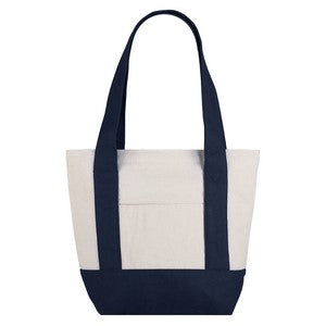 Small TJ Cotton Canvas Zippered Tote
