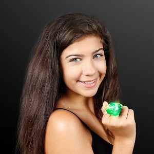Female displaying LED Light Up Green Gem Ring
