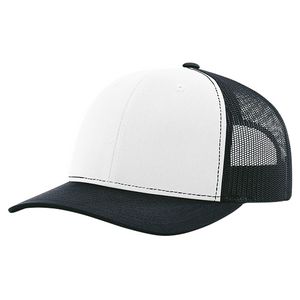 White/Navy Blue Blank Angled View