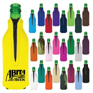 Screen Printed Premium Foam Bottle Insulator with Zipper