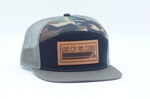 Richardson 168 7-Panel Flatbill Trucker Hat with Leather Patch