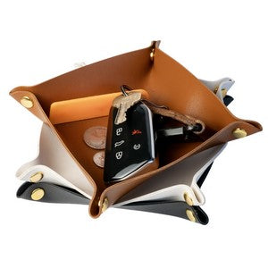 Faux Leather Catchall Tray
