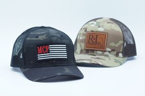Richardson 862 Multicam Trucker Hat with No Crown Button with Patch of Choice