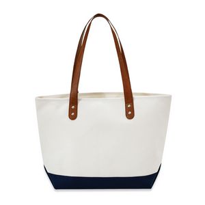 Large Classic Vegan Leather Handle Tote (20.5"x13"x6.7")
