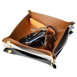 Faux Leather Catchall Tray