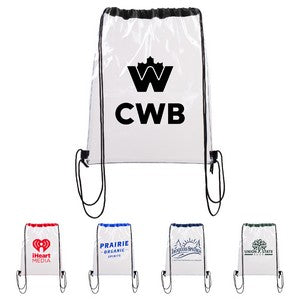 Large Clear Waterproof Stadium Drawstring Backpack