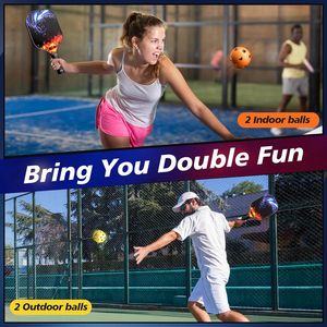 Fiberglass Pickleball Racket Paddle & Ball Set w/ Carrying bag