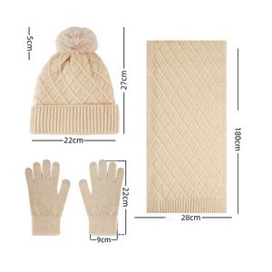 Winter Knit Beanie/Scarf/Gloves Set