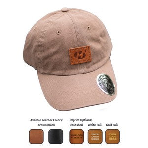 DAD HAT- Richardson Chino with Leather Patch | R55 | Leather Patch Made in the USA