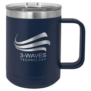 15 oz Polar Camel® Stainless Steel Insulated Coffee Mug w/ Slider Lid