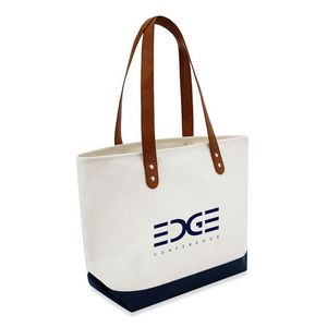 Large Classic Vegan Leather Handle Tote (20.5"x13"x6.7")