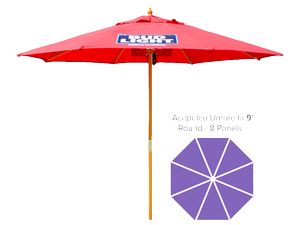 Acapulco Commercial Market Umbrella - 9' Round/ 8 Panels + Wood Pole