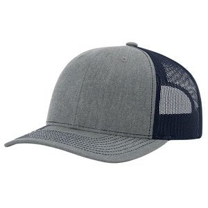 Heather Gray/Navy Blue Blank Angled View