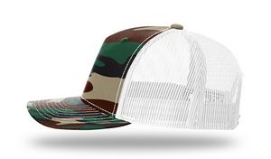 Green Camo/White Blank Side View